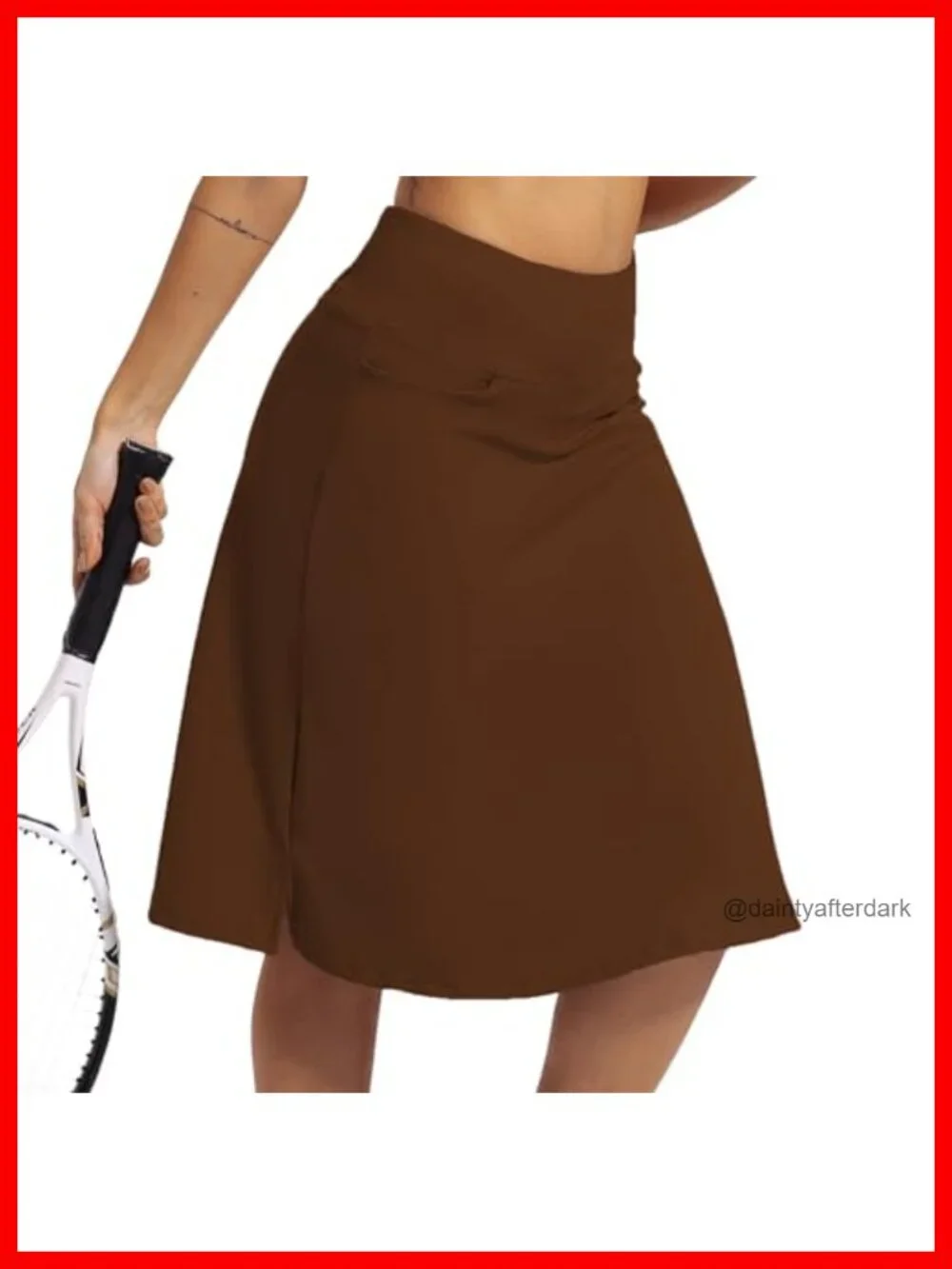 Women's Athletic Skort Knee Length with Pockets High Rise Active Running Skirt